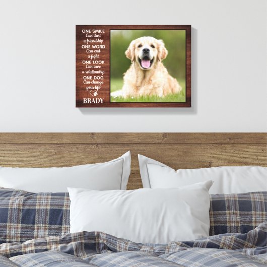 Rustige Hondenliefhebber Quote Keepomwille Dog Fot Canvas Afdruk (Insitu (Slaapkamer))