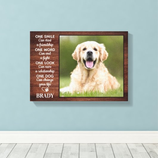 Rustige Hondenliefhebber Quote Keepomwille Dog Fot Canvas Afdruk (Insitu (Houten vloer))