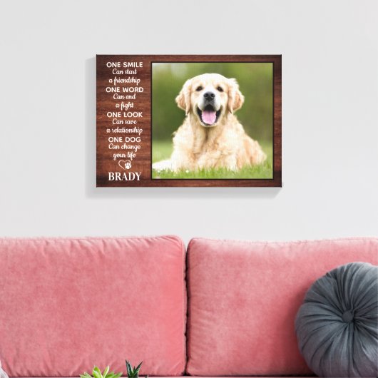 Rustige Hondenliefhebber Quote Keepomwille Dog Fot Canvas Afdruk (Insitu (Woonkamer))