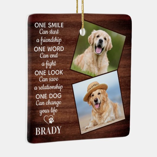 Rustige Hondenliefhebber Quote Keepomwille Pet Dog Keramisch Ornament (Rechts)