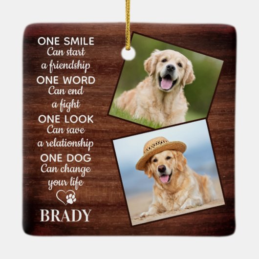 Rustige Hondenliefhebber Quote Keepomwille Pet Dog Keramisch Ornament (Achterkant)