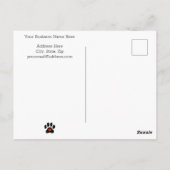 Rustige hondenpoot aangepaste bedankje briefkaart (Achterkant)