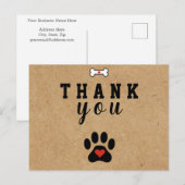 Rustige hondenpoot Aangepaste bedankt  Briefkaart (Voorkant / Achterkant)