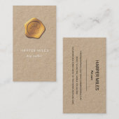 Rustige hondensitter goudpootlazen/stempel visitekaartje (Voorkant / Achterkant)