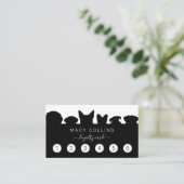 Rustige hondsilhouette groomer loyaliteitskaart visitekaartje (Staand voorkant)