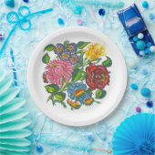 Rustige Hongaarse bloemen Papieren Bordje (Feest)