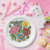 Rustige Hongaarse bloemen Papieren Bordje (Feest)