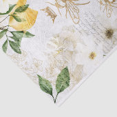 Rustige  honingbijen en gele citrusleeuwen tissuepapier (Detail)