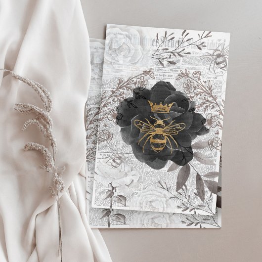 Rustige  honingbijen en ontkoppeling van Rozen Tissuepapier