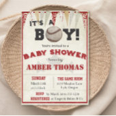 Rustige honkbal Baby Boy Shower Invitation Kaart
