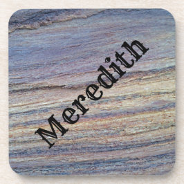 Rustige horizontale streep voegt Jouw naam Woodgra Bier Onderzetter