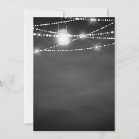 Rustige housewarming Party Chalkboard-lampjes Kaart (Achterkant)