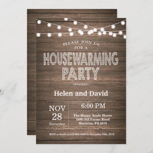 Rustige Housewarming Party Home Sweet Home Kaart (Voorkant / Achterkant)