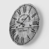 Rustige Houststijl Aangepaste familienaam wandklok (Hoek)