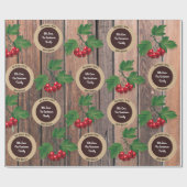 Rustige hout, bessen en kerstmis cadeaupapier (Vlak)