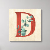 Rustige hout en eucalyptus Letter D Canvas Afdruk (Voorkant)