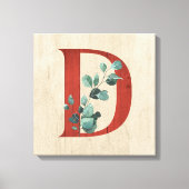 Rustige hout en eucalyptus Letter D Canvas Afdruk (Voorkant)