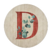 Rustige hout en eucalyptus Letter D Snijplank (Voorkant)