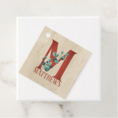 Rustige hout en eucalyptus Letter M op maat Bedankjes Labels (In situ)