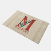 Rustige hout en eucalyptus Letter M op maat Deurmat (Schuin)