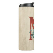 Rustige hout en eucalyptus Letter M Thermosbeker (Gedraaid links)