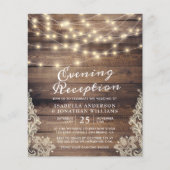 Rustige Hout en String Lights Evening Reception (Voorkant)