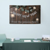 Rustige Hout- en String Lights - Nieuwe jaren oude Spandoek (Beurs)