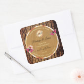 Rustige houtachtige korrelschors Logo Vierkante Sticker (Envelop)