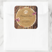 Rustige houtachtige korrelschors Logo Vierkante Sticker (Tas)