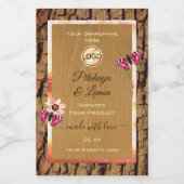 Rustige houtachtige korrelschors Logo Voedselcontainer Etiket (Enkel label)