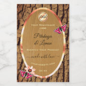 Rustige houtachtige korrelschors Logo Voedselcontainer Etiket (Enkel label)