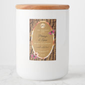 Rustige houtachtige korrelschors Logo Voedselcontainer Etiket (Voorkant)