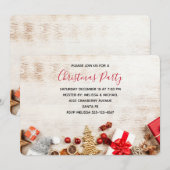 Rustige houtafbeelding met kerstfeestjes kaart (Voorkant / Achterkant)