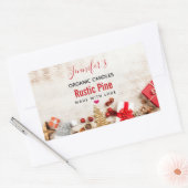 Rustige houtafbeelding met kerstkaarsen rechthoekige sticker (Envelop)