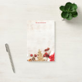 Rustige houtafbeelding met kerstobjecten post-it® notes (Kantoor)