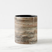 Rustige houtbewerkingsstijl tweekleurige koffiemok (Center)