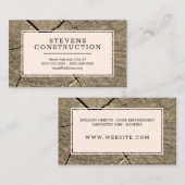 Rustige houtbewerkte houten stijl visitekaartje (Voorkant / Achterkant)