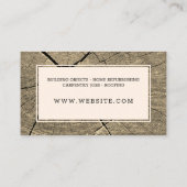 Rustige houtbewerkte houten stijl visitekaartje (Achterkant)