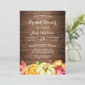 Rustige houtbladeren Pumpkin-Herfst Vrijgezellenfe Kaart (Staand voorkant)