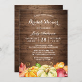 Rustige houtbladeren Pumpkin-Herfst Vrijgezellenfe Kaart (Voorkant / Achterkant)