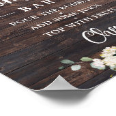 Rustige houtbladgroen boho momosa barteken poster (Hoek)