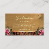 Rustige houtbomen Bark Blooming Roze Monogram Visitekaartje (Achterkant)