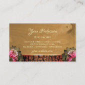 Rustige houtbomen Bark Floral Blooming Roze Rozen Visitekaartje (Achterkant)