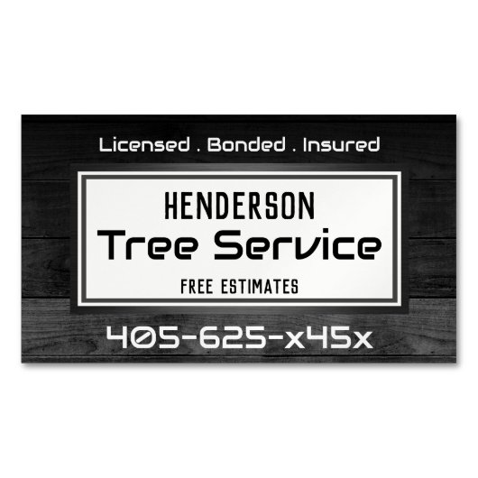 Rustige houtbomen magnetisch visitekaartje (Voorkant)