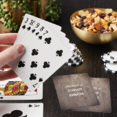 Rustige houten afspeelkaarten met aanpasbare tekst pokerkaarten (Insitu)