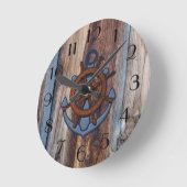 Rustige houten Anchor Nautical Wall klok (Hoek)
