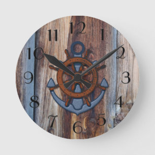 Rustige houten Anchor Nautical Wall klok