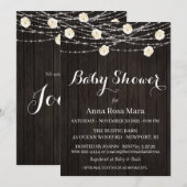 *~* Rustige houten bloemen Licht Roos Baby shower Kaart (Voorkant / Achterkant)