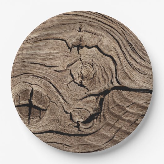 Rustige houten Borden voor afneembaar papier Papieren Bordje (Voorkant)