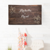 Rustige houten botanische bruiloft spandoek (Insitu)